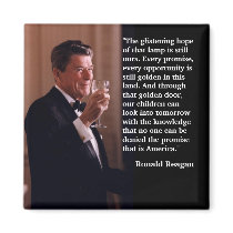 Tostada de la cita de Ronald Reagan "la esperanza  imanes