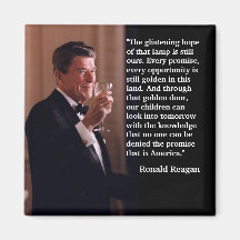 Tostada de la cita de Ronald Reagan "la esperanza  Imán Para Frigorifico