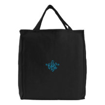 Totalizador bordado con monograma bolsas de mano bordadas
