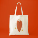 Tote anaranjado del corazón bolsas