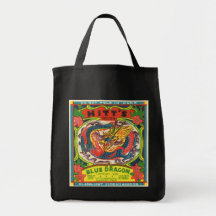 Tote azul del ultramarinos de la etiqueta del drag bolsa