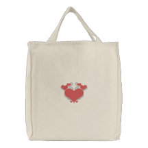 Tote bonito de los corazones del amor bolsa bordada