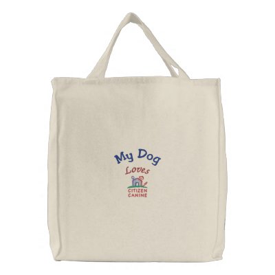 Tote bordado del cc de los amores [de mi perro] bolsa