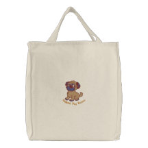 Tote bordado personalizable precioso del perrito d bolsa de mano bordada