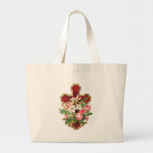 Tote cruzado floral rojo bolsa de mano