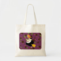 Tote de la bruja del vuelo bolsas lienzo