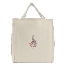 Tote de la fantasía del pavo real bolsa de mano bordada