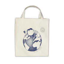 Tote del abrazo de la tierra - azul bolsa