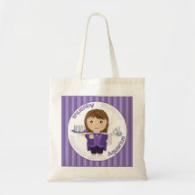 Tote del carácter del chica del acuario bolsa lienzo