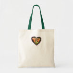 Tote del corazón de la flor bolsa lienzo