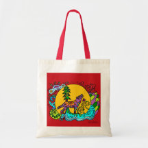 Tote del rojo del lobo del grito    del caleidosco bolsas