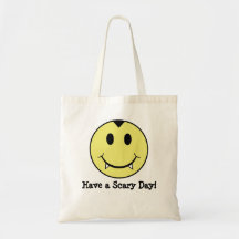 Tote del smiley del vampiro bolsa lienzo