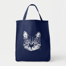 Tote del ultramarinos del gato del jengibre bolsa lienzo