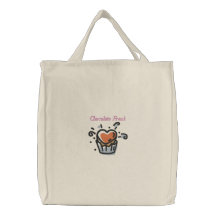 Tote delicioso del caramelo del corazón del chocol bolsa bordada