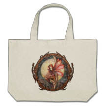 Tote grande de hadas de la fantasía roja del otoño bolsa de mano