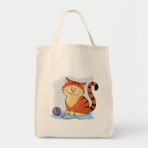 Tote lindo del ultramarinos del gato de Tabby del  Bolsa