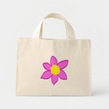 Tote minúsculo de la flor rosada bolsas