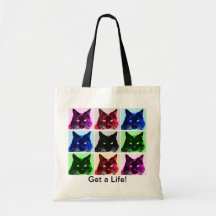 Tote minúsculo del collage del gato bolsa de mano