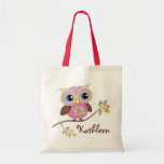 Tote rosado femenino del presupuesto del búho bolsas