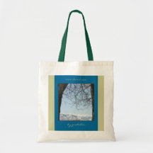 Tote trasero capsulado nieve B de las montañas de  Bolsa Lienzo