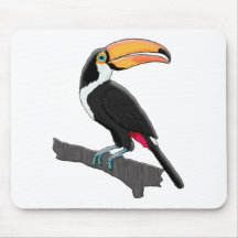 Toucan amistoso en rama tapetes de ratones