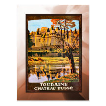 Touraine, castillo francés tarjeta postal