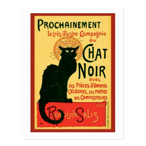 Tournée du Chat Noir, Theophile Steinlen Tarjeta Postal