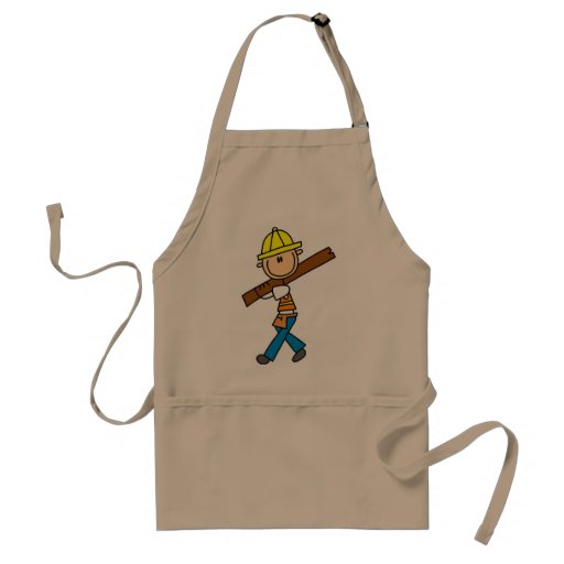 Trabajador de construcción con el delantal de la m