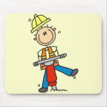 Trabajador de construcción con el martillo de Jack Tapetes De Ratón