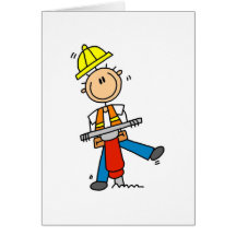 Trabajador de construcción con el martillo de Jack Felicitación