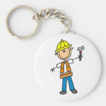 Trabajador de construcción con el martillo llaveros