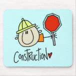 Trabajador de construcción de sexo masculino alfombrilla de raton
