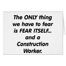 Trabajador de construcción del miedo felicitaciones