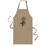 Trabajador de construcción en las altos camisetas  delantal