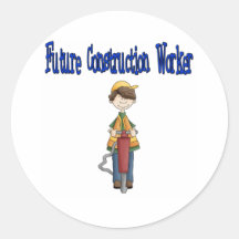 Trabajador de construcción futuro etiqueta