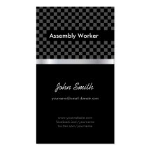 Trabajador de la asamblea - a cuadros negro elegan tarjeta de visita