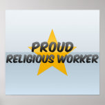 Trabajador religioso orgulloso poster