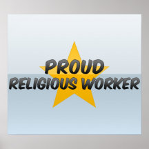 Trabajador religioso orgulloso poster