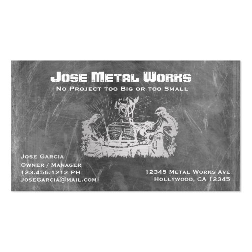 Trabajadores del metal tarjetas de negocios