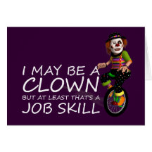 Trabajo del payaso de la CAMISETA Tarjetón
