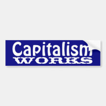 Trabajos del capitalismo etiqueta de parachoque