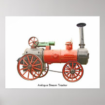 Tractor antiguo del vapor impresiones