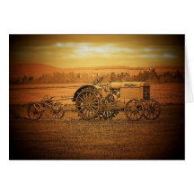 Tractor antiguo felicitaciones
