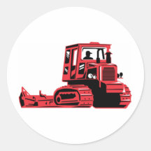 tractor del excavador de la construcción del cavad etiqueta redonda