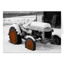 Tractor del navidad (YO) Tarjeta