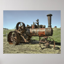 Tractor del vapor del pueblo fantasma posters