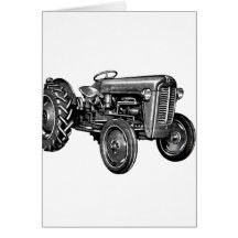 Tractor del vintage felicitaciones