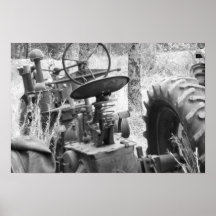 tractor en blanco y negro impresiones