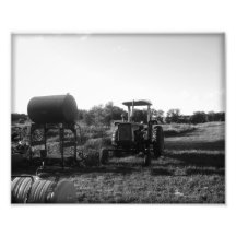 Tractor en negro y blanco fotografias