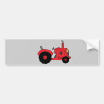 Tractor rojo etiqueta de parachoque
